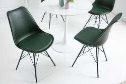 Invicta Set 4 scaune Scandinavia din plastic dur si sezut cu piele ecologica (42037)