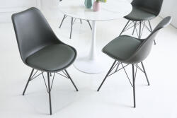 Invicta Set 4 scaune Scandinavia din plastic dur si sezut cu piele ecologica (42035)