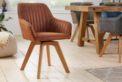 Invicta Set 2 scaune rotative Livorno cu tapiterie din microfibra si picioare din lemn (41313)