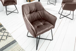 Invicta Set 2 scaune Loft cu tapiterie din catifea si picioare din metal (42473)
