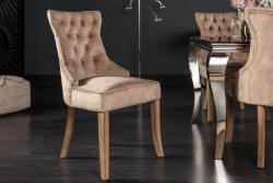 Invicta Set doua scaune CASTLE cu maner confortabil, catifea, culoare cafea, in stil rustic (40468)