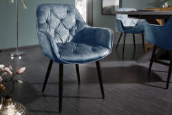 Invicta Set doua scaune MILANO cu cotiere din catifea verde-albastrui (41181)