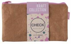 APLI Rendszerező tasak, cipzáras, bőrhatású textúra, műanyag, DL, APLI "Kraft", vegyes színű cipzár (LCA19156) - primatinta