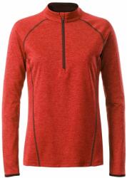 James & Nicholson (Daiber) Női funkcionális hosszú ujjú felső JN497 - Piros melírozott / titán | 2XL (1-JN497-1752286)