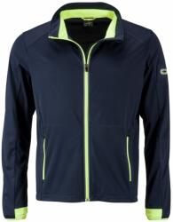 James & Nicholson Férfi sportos softshell kabát JN1126 - Sötétkék / élénk sárga | L (1-JN1126-1745857)