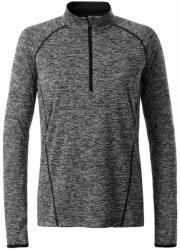 James & Nicholson (Daiber) Női funkcionális hosszú ujjú felső JN497 - Fekete melírozott / fekete | 2XL (1-JN497-1752226)