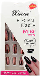  Set 12 Unghii False cu adeziv inclus Elegant Touch, Polish Petrol, 02 Glossy Queen