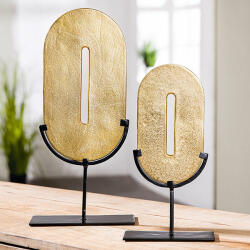  Arany színű, antik hatású modern alumínium szobor 29cm