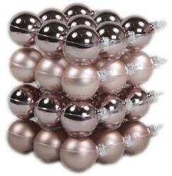  Karácsonyfadísz smoky rose színben, 36 db - 5, 7 cm