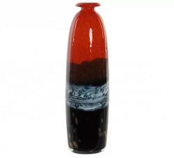  Különleges piros és fekete színű modern üveg váza 30cm