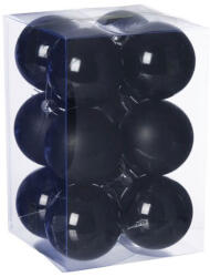  Karácsonyfadísz gömb, fekete színű, háromféle felületű, 12db - 6 cm