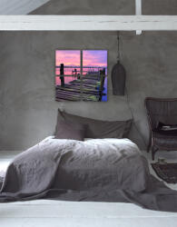 4 Decor Tablou canvas 4 piese - Cer colorat