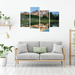4 Decor Tablou canvas 4 piese - La poalele muntelui