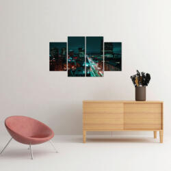 4 Decor Tablou canvas 4 piese - Luminile orasului