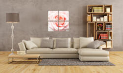 4 Decor Tablou canvas 4 piese - Trandafir roz