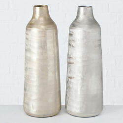 Matt ezüst és pezsgő színű alumínium váza Maluna 40cm