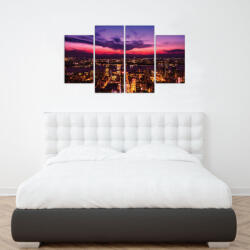 4 Decor Tablou canvas 4 piese - Nori peste oras