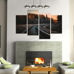 4 Decor Tablou canvas 4 piese - Sine de tren