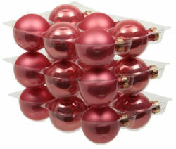 Üveg karácsonyfadísz gömb, kamélia színű fényes és matt, 4cm 18db