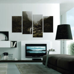 4 Decor Tablou canvas 4 piese - Cascada in padure