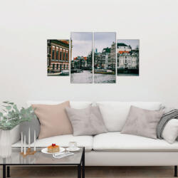 4 Decor Tablou canvas 4 piese - Orasul toamna
