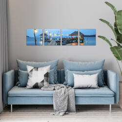 4 Decor Tablou canvas 4 piese - Bungalow