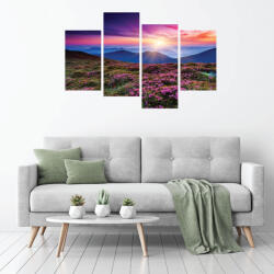 4 Decor Tablou canvas 4 piese - Rasarit inflorit