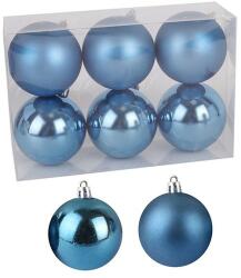 Karácsonyfadísz gömb arctic kék színben, matt és fényes felülettel, 7cm 6db