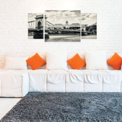 4 Decor Tablou canvas 4 piese - Oras in alb-negru