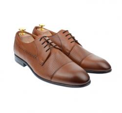 Lucas Shoes OFERTA MARIMEA 41 -Pantofi barbati office, eleganti, cu siret, din piele naturala, maro coniac, L709CON