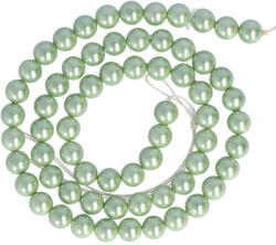 Shell pearl alapanyagszál, zöld, golyós, 6 mm (isxg6z)