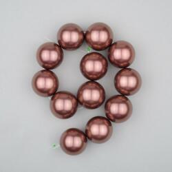 Shell pearl alapanyagszál, sötétlila, golyós, 16 mm, 19 cm (isxg16ls)