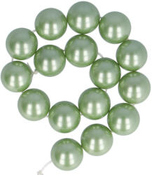 Shell pearl alapanyagszál, zöld, golyós, 12 mm, 19 cm (isxg12z)