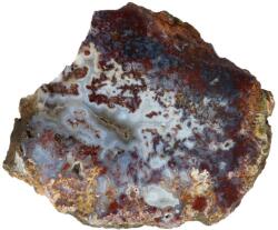 Kalcedon, piros jáspis, mohaachát egyoldalon csiszolt ásvány szelet 150x120x30 mm (magyar) (gastv002)