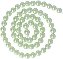  Shell pearl alapanyagszál, világoszöld, golyós, 6 mm (isxg6zv)