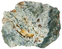 Mohaachát, kalcedonnal egyoldalon csiszolt ásvány szelet 165x130x65 mm (magyar) (gastv008)