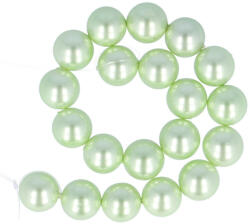 Shell pearl alapanyagszál, világoszöld, golyós, 10 mm, 19 cm (isxg10zv)