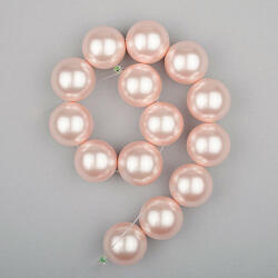 Shell pearl alapanyagszál, rózsaszín, golyós, 14 mm, 19 cm (isxg14r)