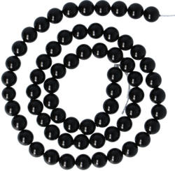  Shell pearl alapanyagszál, fekete, golyós, 6 mm (isxg6fk)