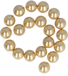 Shell pearl alapanyagszál, világosbarna, golyós, 10 mm, 19 cm (isxg10bv)