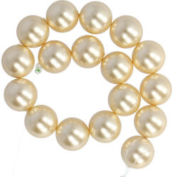 Shell pearl alapanyagszál, világossárga, golyós, 12 mm, 19 cm (isxg12sv)