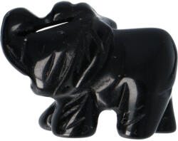  Elefánt, ónix, faragott figura, 25 mm (gddee1onx)