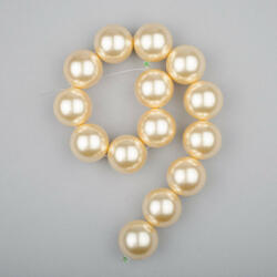Shell pearl alapanyagszál, világossárga, golyós, 14 mm, 19 cm (isxg14sv)