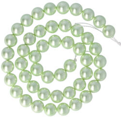 Shell pearl alapanyagszál, világoszöld, golyós, 8 mm (isxg8zv)