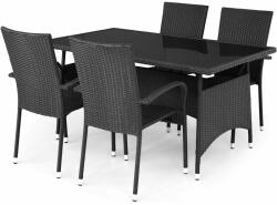 Maison Mex Set 4 scaune si masa PRESLEY negru (TPW51007)