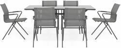 Maison Mex Set 6 scaune si masa DRESDA antracit/negru (GME202312)