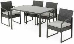Maison Mex Set 4 scaune si masa BREDA antracit-gri/crem (TPW52591SET5)