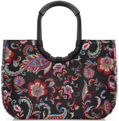 Reisenthel loopshopper L fekete virágos női bevásárló táska (OR7063)