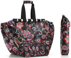 Reisenthel easyshoppingbag fekete virágos női bevásárló táska (UJ7064)