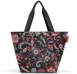 Reisenthel shopper M fekete virágos női shopper táska (ZS7064)